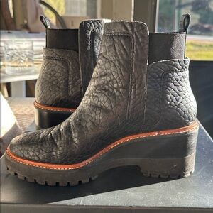 Vince Camuto Black Leather Ankle Boots